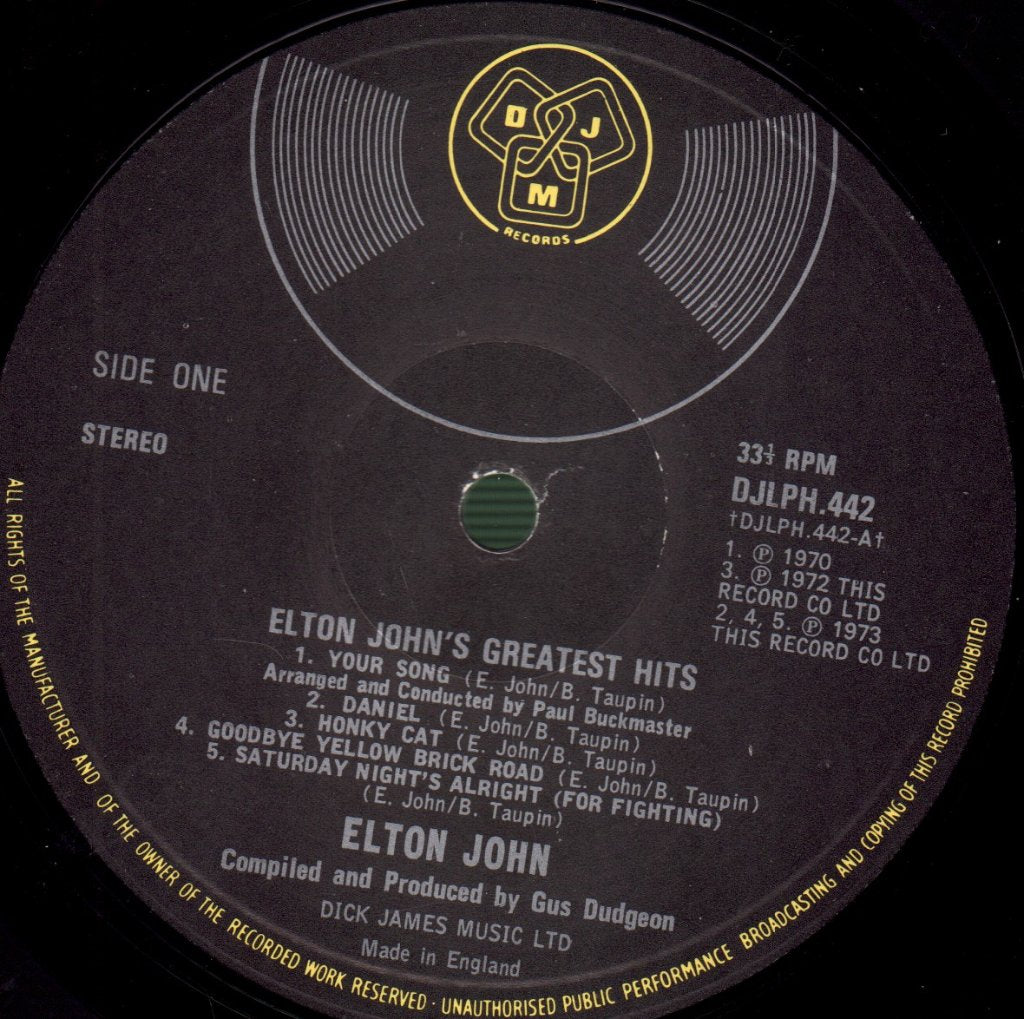 Elton John - Greatest Hits - Lp