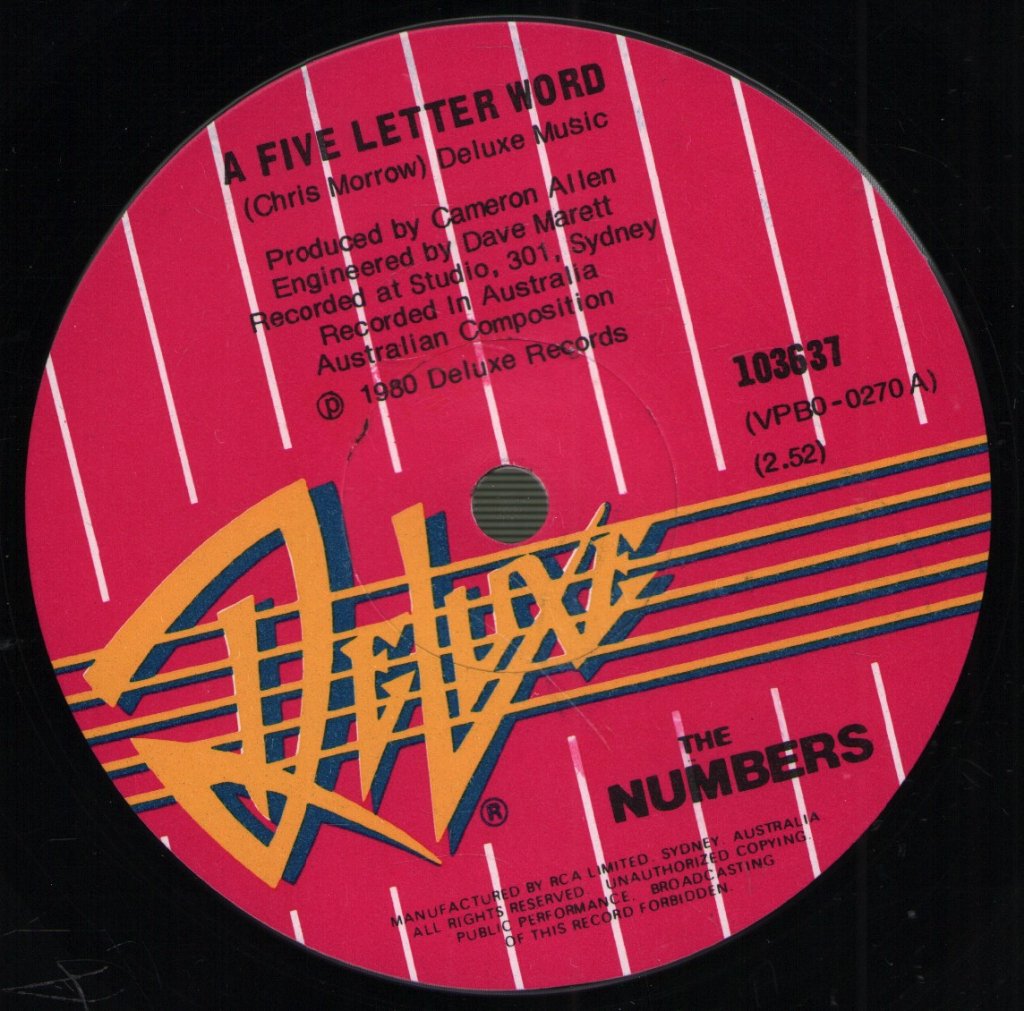 Numbers (Power Pop) - A Five Letter Word - 7 Inch