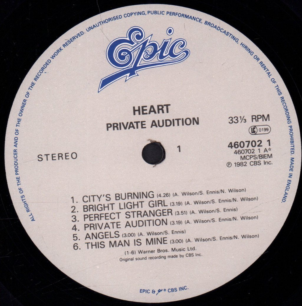Heart - Private Audition - Lp