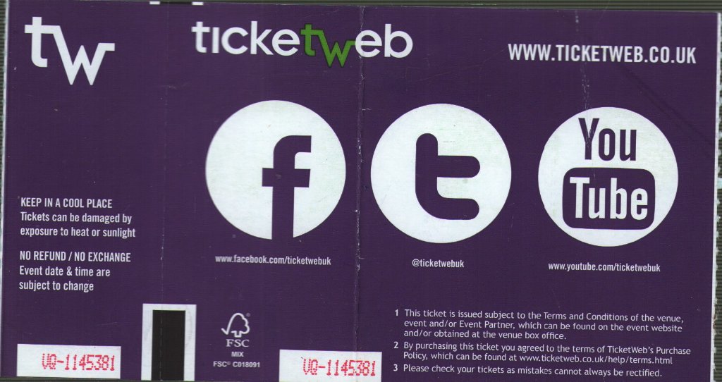 Children Of Bodom - Sheffield 02 Academy, 12th October 2013 - Ticket