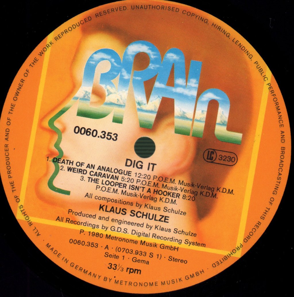 Klaus Schulze - Dig It - Lp