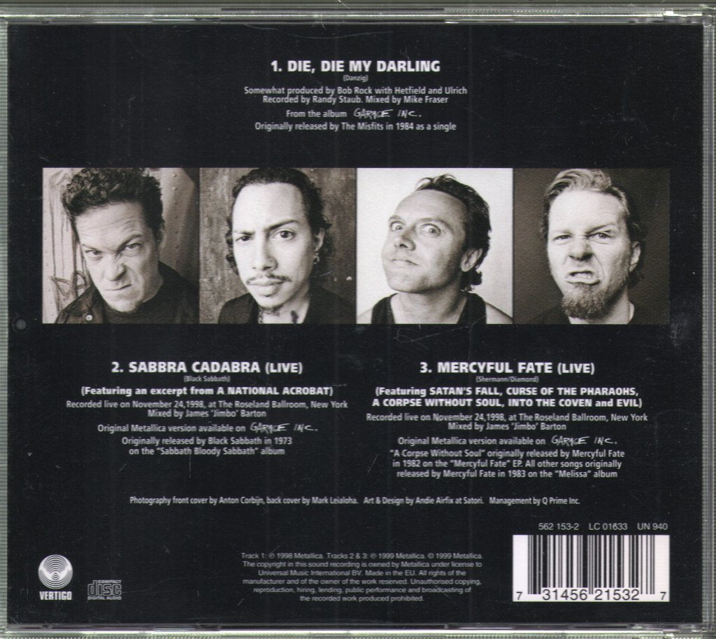 Metallica - Die Die My Darling - Cd
