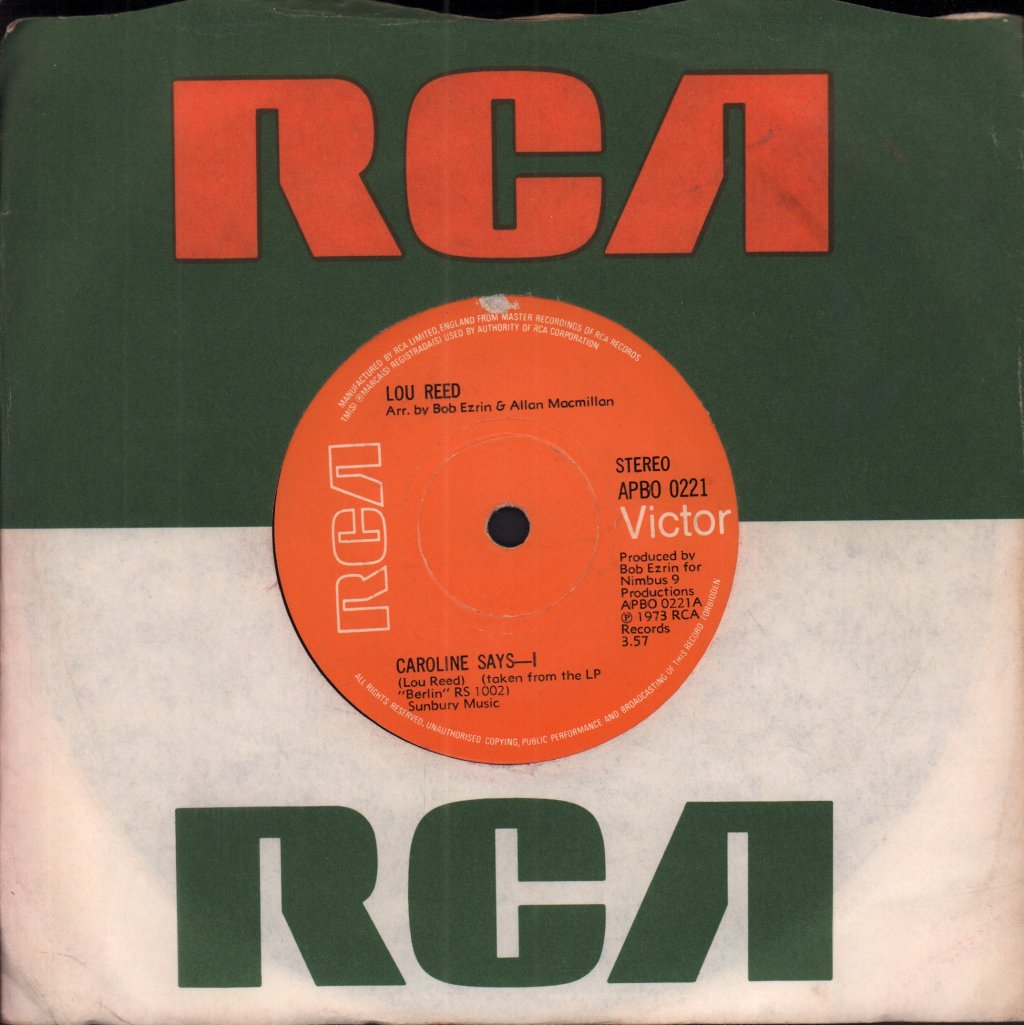 Lou Reed - Caroline Says - 7 Inch