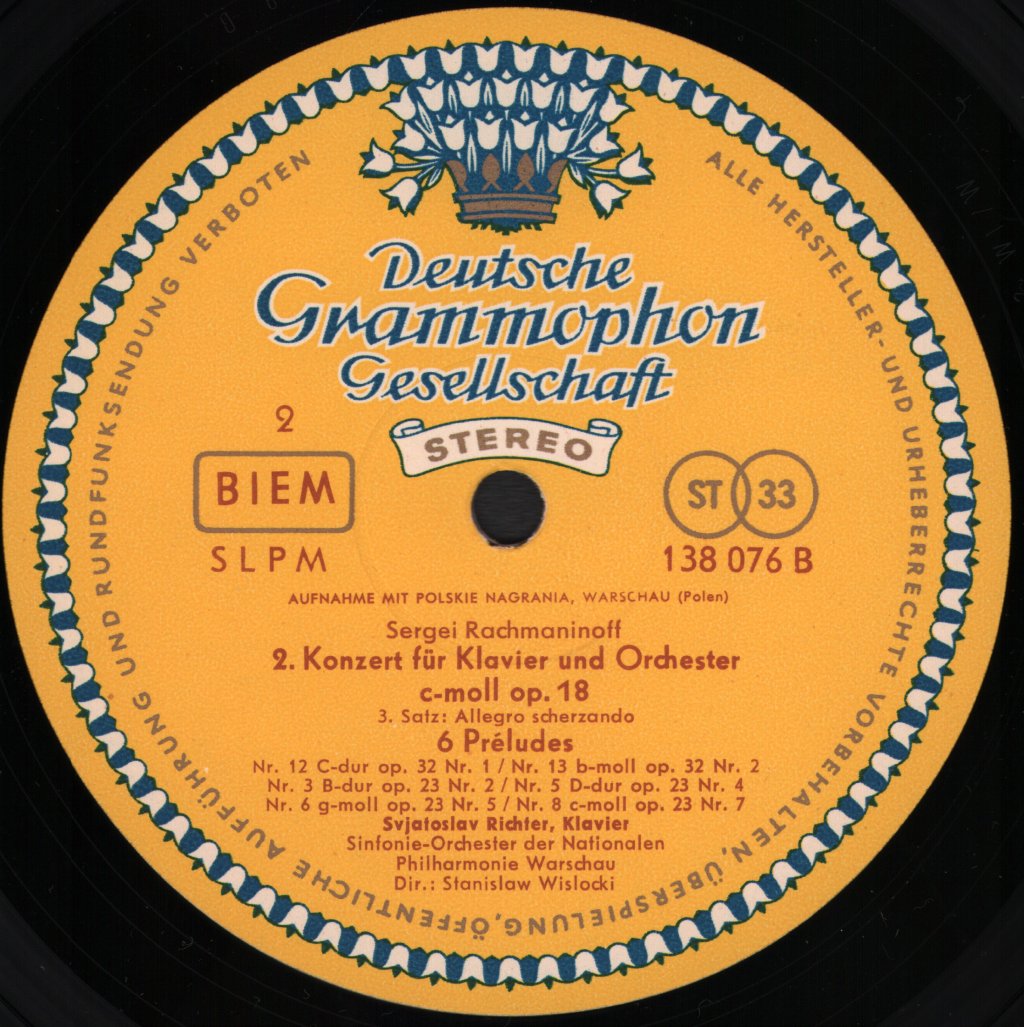 Svjatoslav Richter - Rachmaninoff - Klavierkonzert Nr.2 In C-Moll - Lp