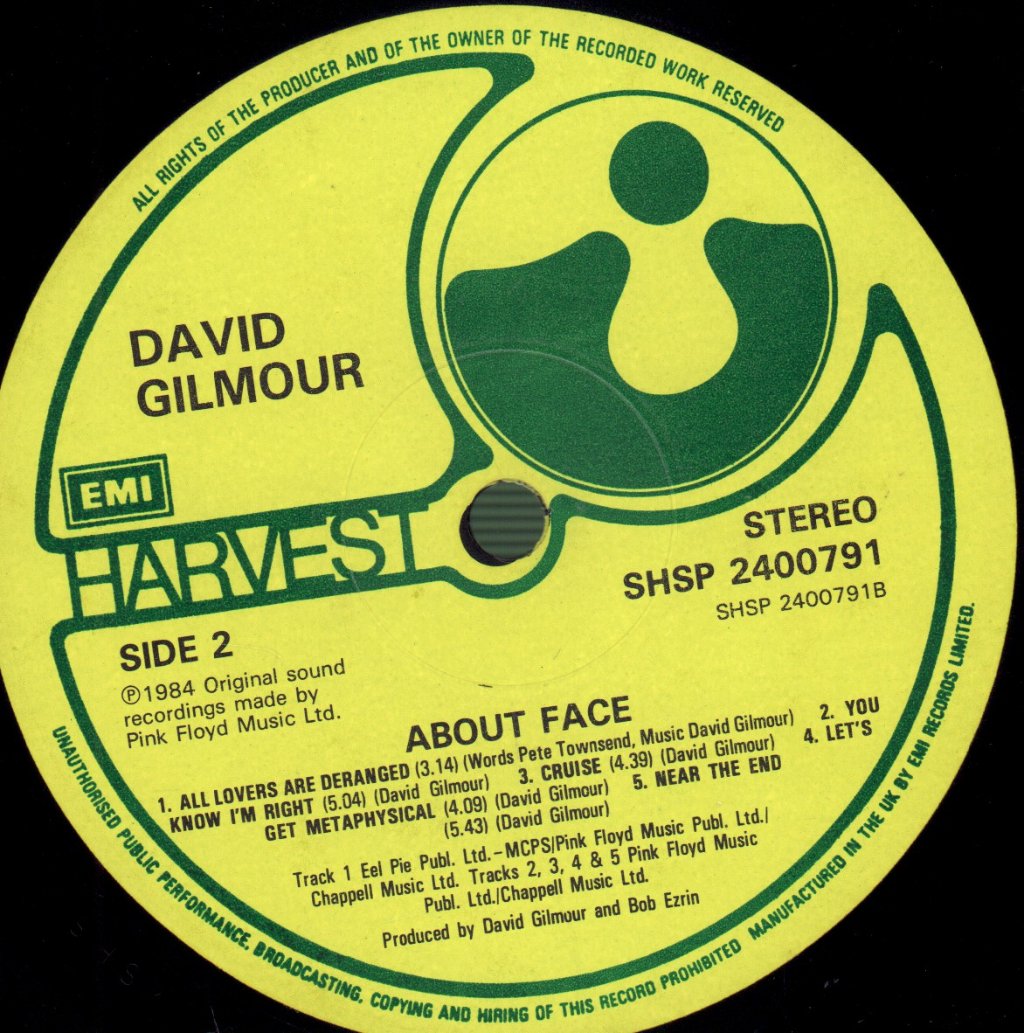 David Gilmour - About Face - Lp