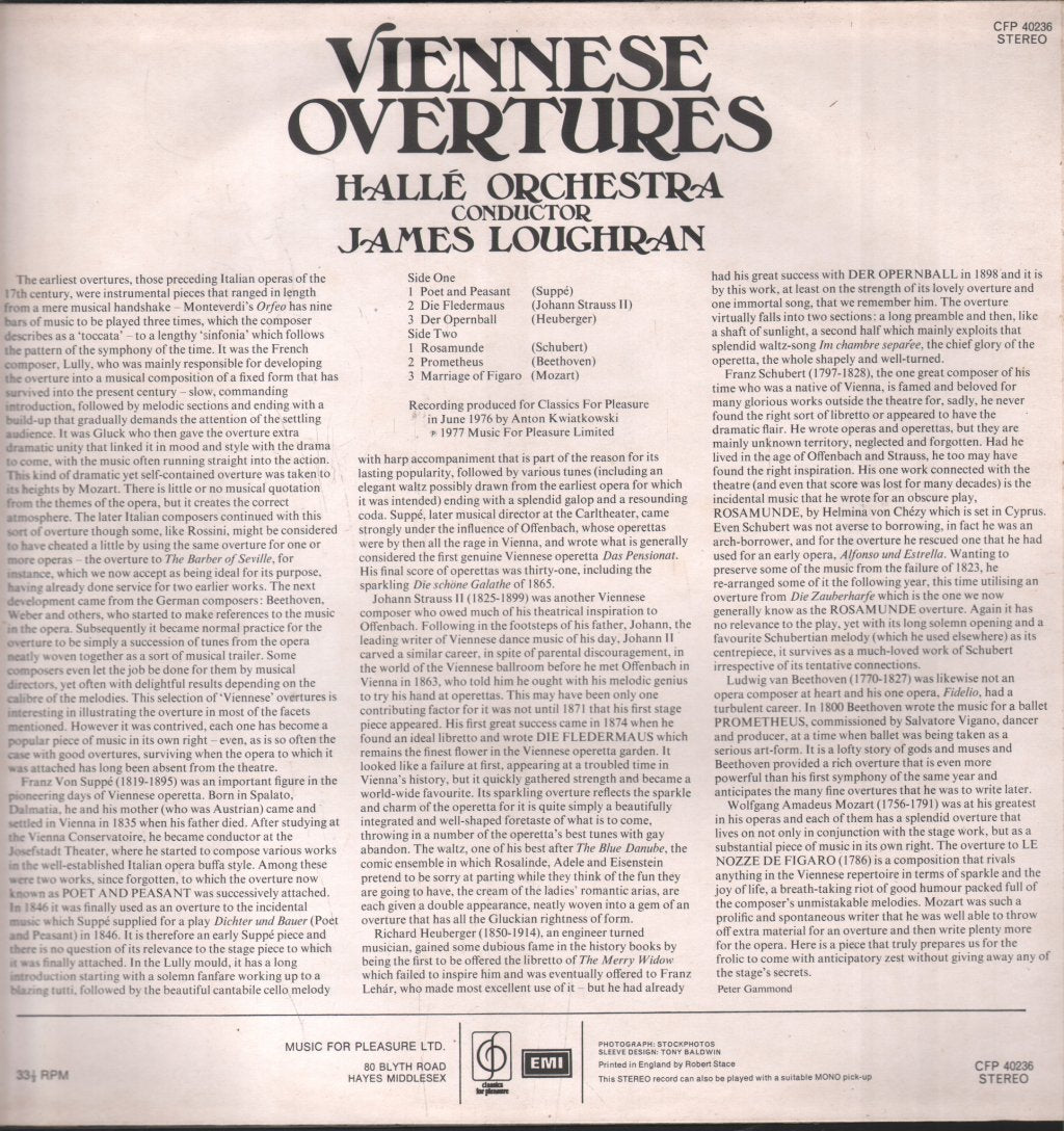 Halle Orchestra / James Loughran - Viennese Overtures - Lp