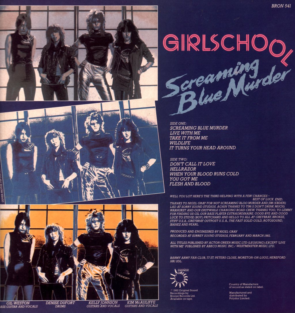 Girlschool - Screaming Blue Murder - Lp