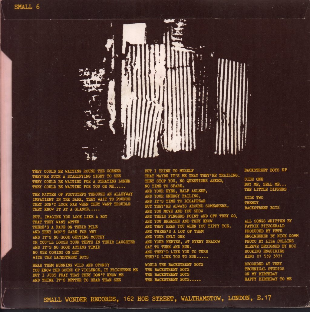 Patrik Fitzgerald - Backstreet Boys - 7 Inch