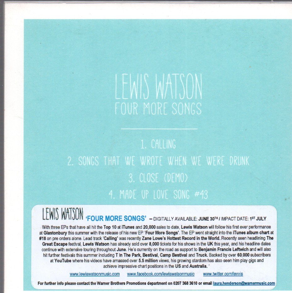 Lewis Watson - Four More Songs - Cdr