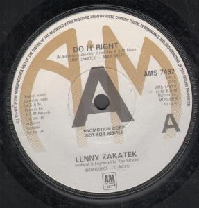 Lenny Zakatek - Do It Right - 7 Inch