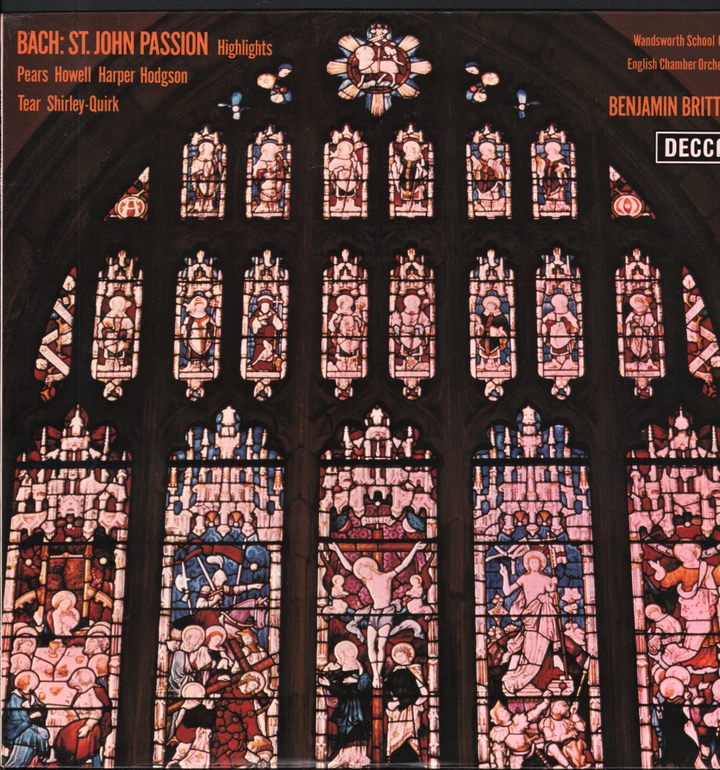 Benjamin Britten / Peter Pears / Heather Harper / Robert Tear / John Shirley-Quirk / English Chamber Orchestra - Bach: St. John Passion Highlights - Lp