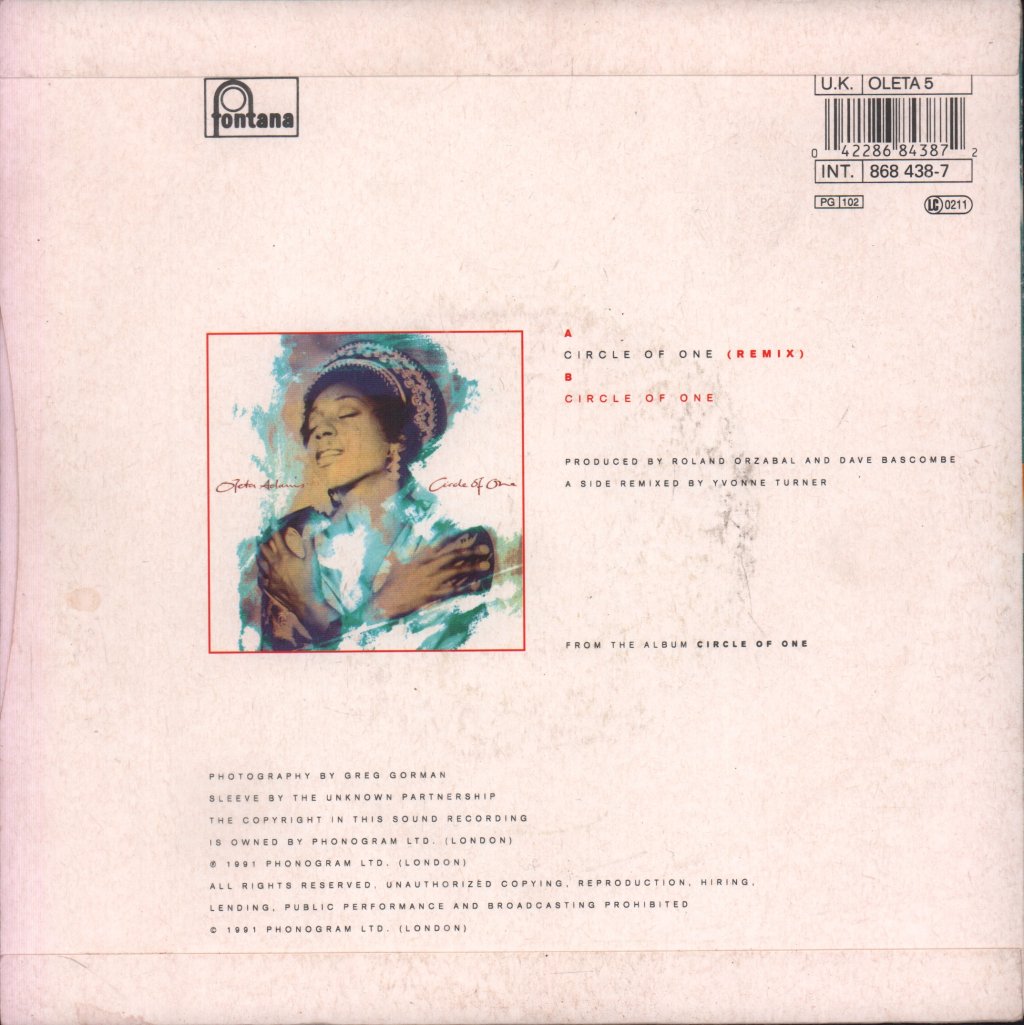 Oleta Adams - Circle Of One - 7 Inch