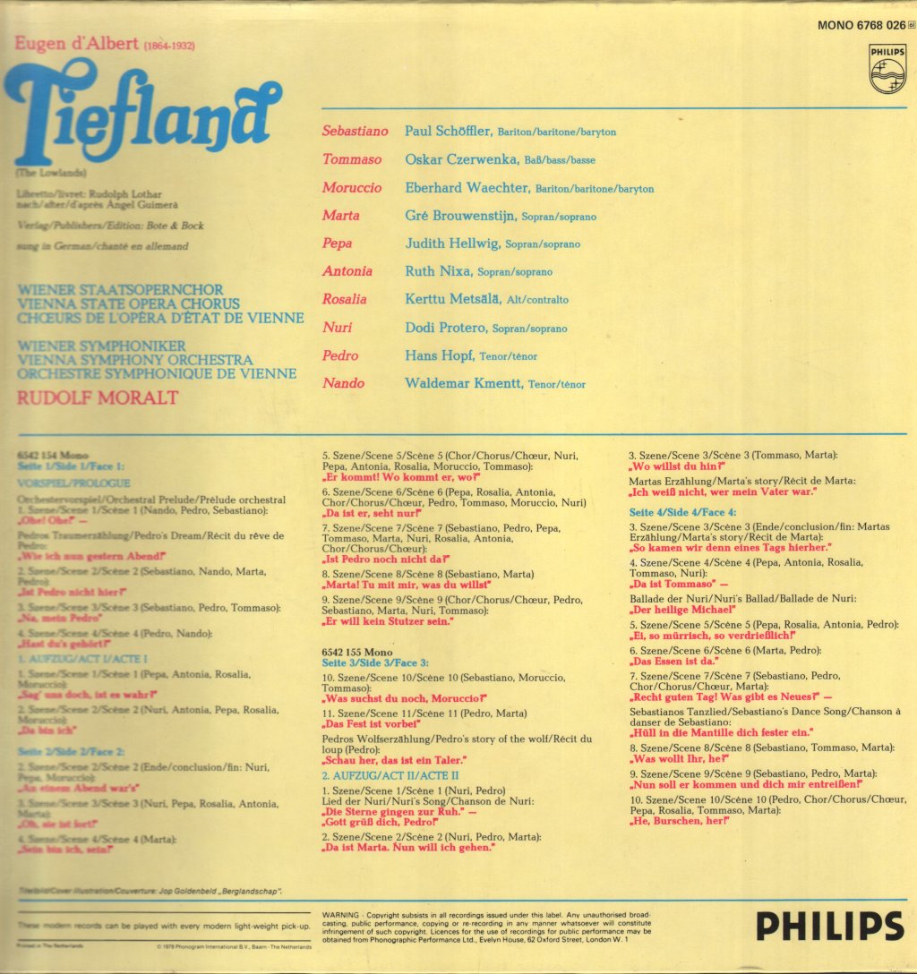 Gre Brouwenstijn / Hans Hopf / Waldemar Kmentt / Wiener Symphoniker / Rudolf Moralt - D'Albert - Tiefland - Double Lp