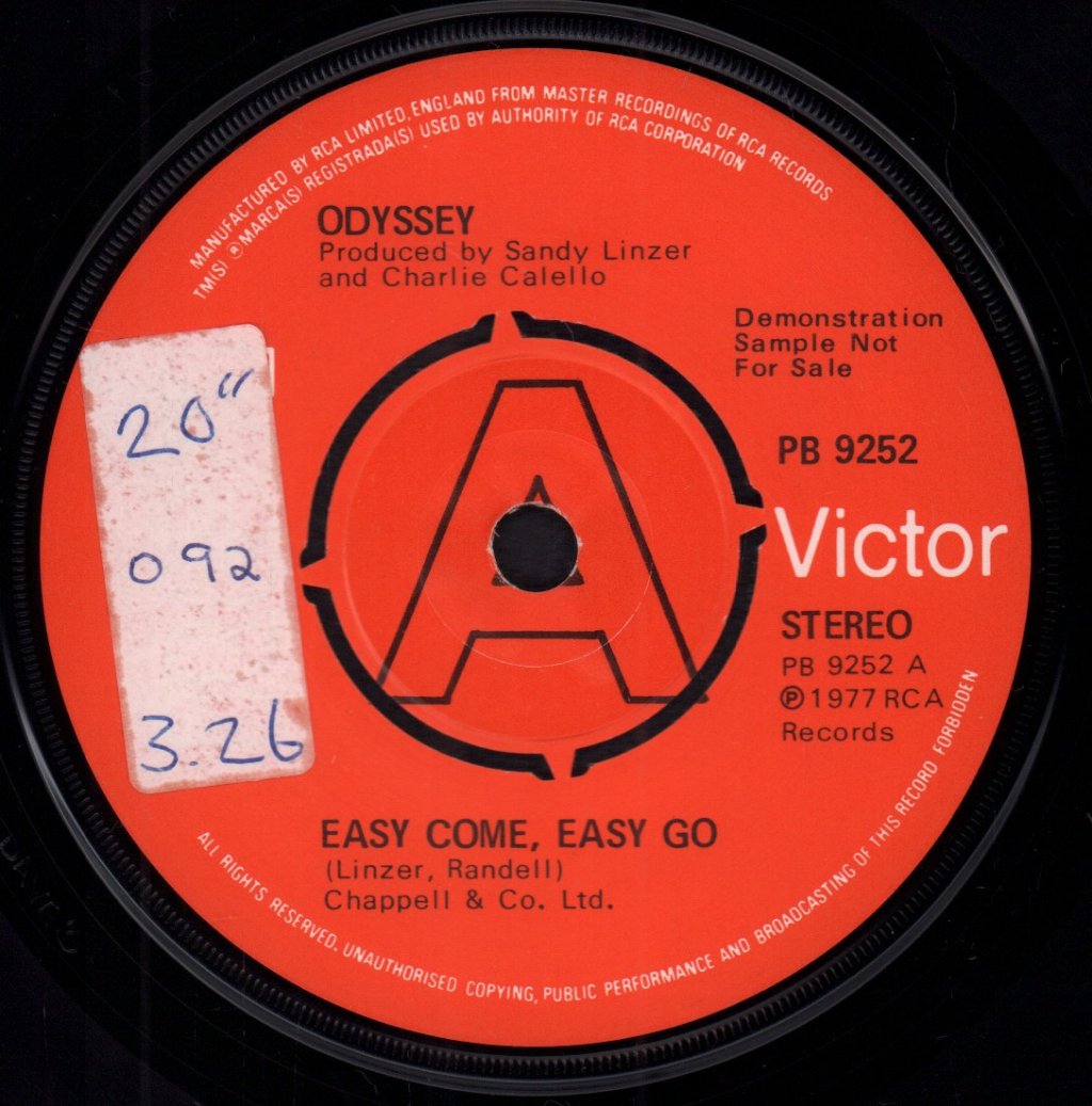 Odyssey (Soul/Funk Group) - Easy Come Easy Go - 7 Inch