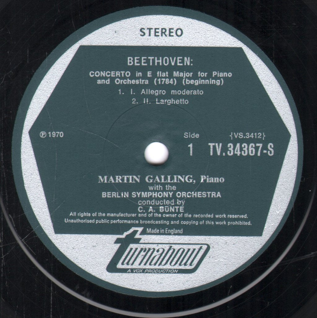 Martin Galling / Berlin Symphony Orchestra / C.A. Bunte - Young Beethoven - Lp