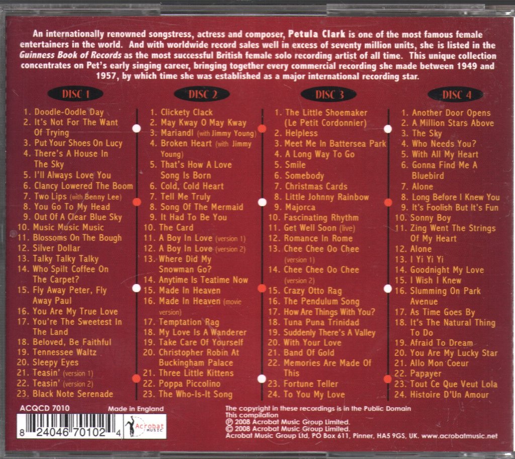 Petula Clark - Little Shoemaker - The Early Years 1949-57 - Cd Set