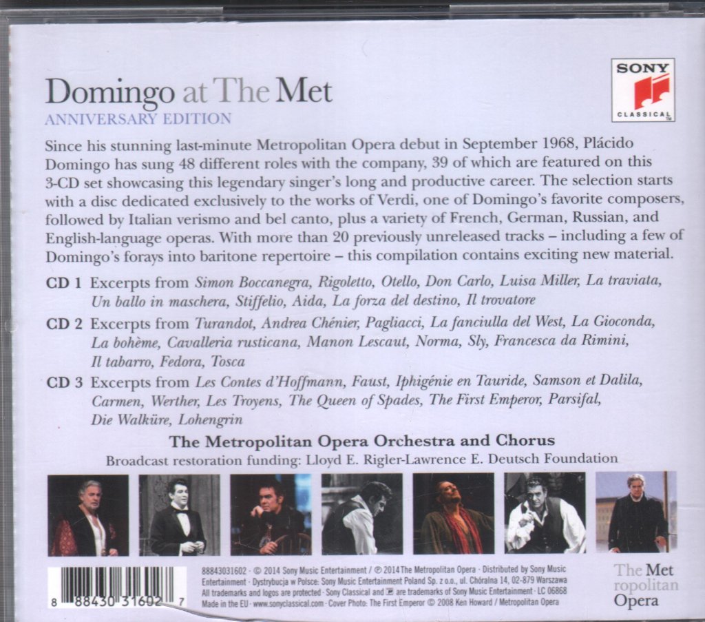 Placido Domingo - Domingo at The Met Anniversary Edition - Triple Cd