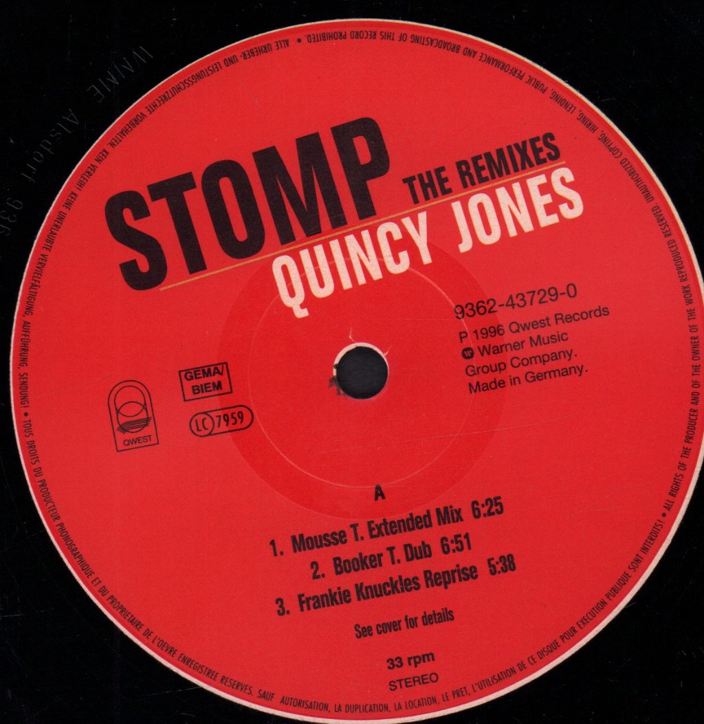 Quincy Jones - Stomp The Remixes - 12 Inch