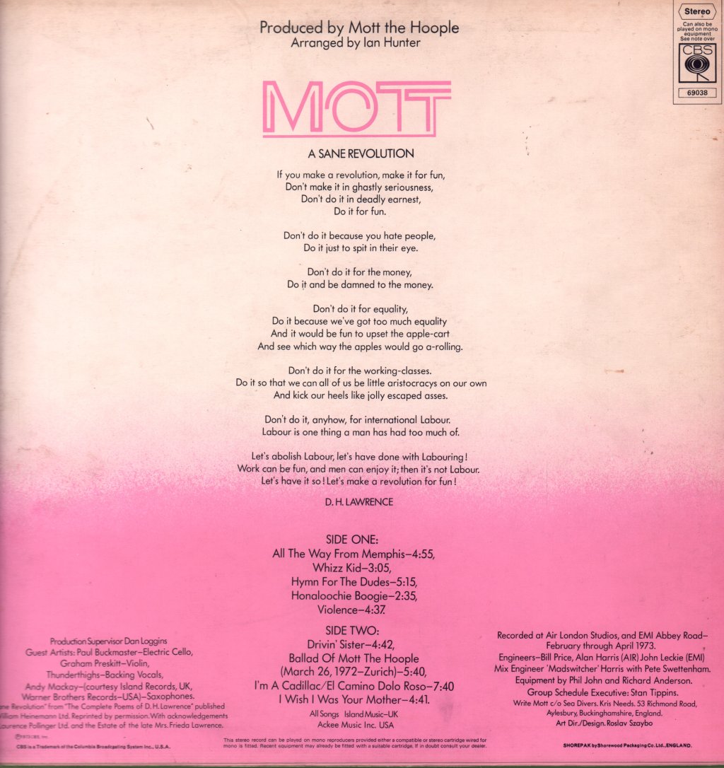 Mott The Hoople - Mott - Lp