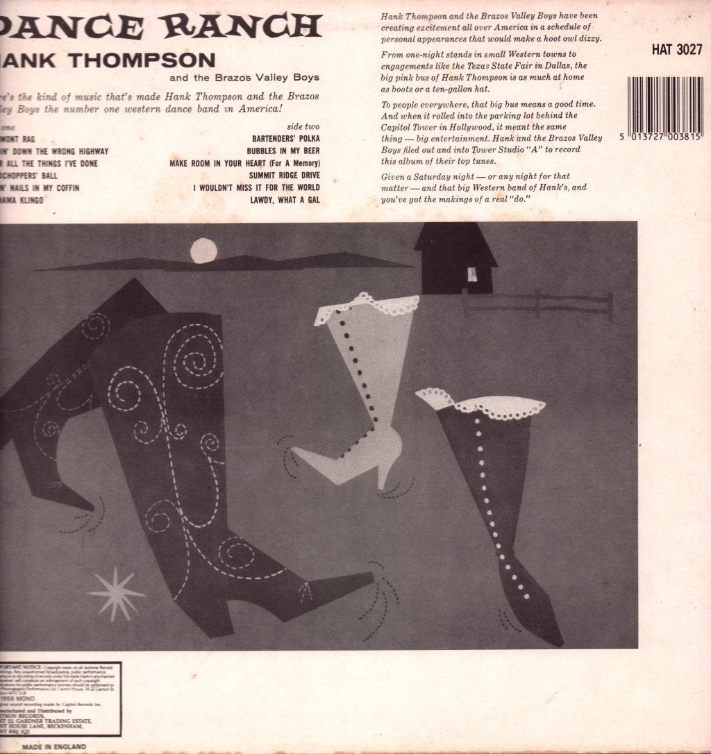 Hank Thompson And His Brazos Valley Boys - Dance Ranch - Lp
