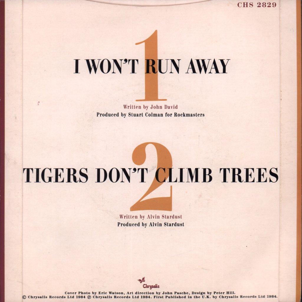 Alvin Stardust - I Won't Run Away - 7 Inch