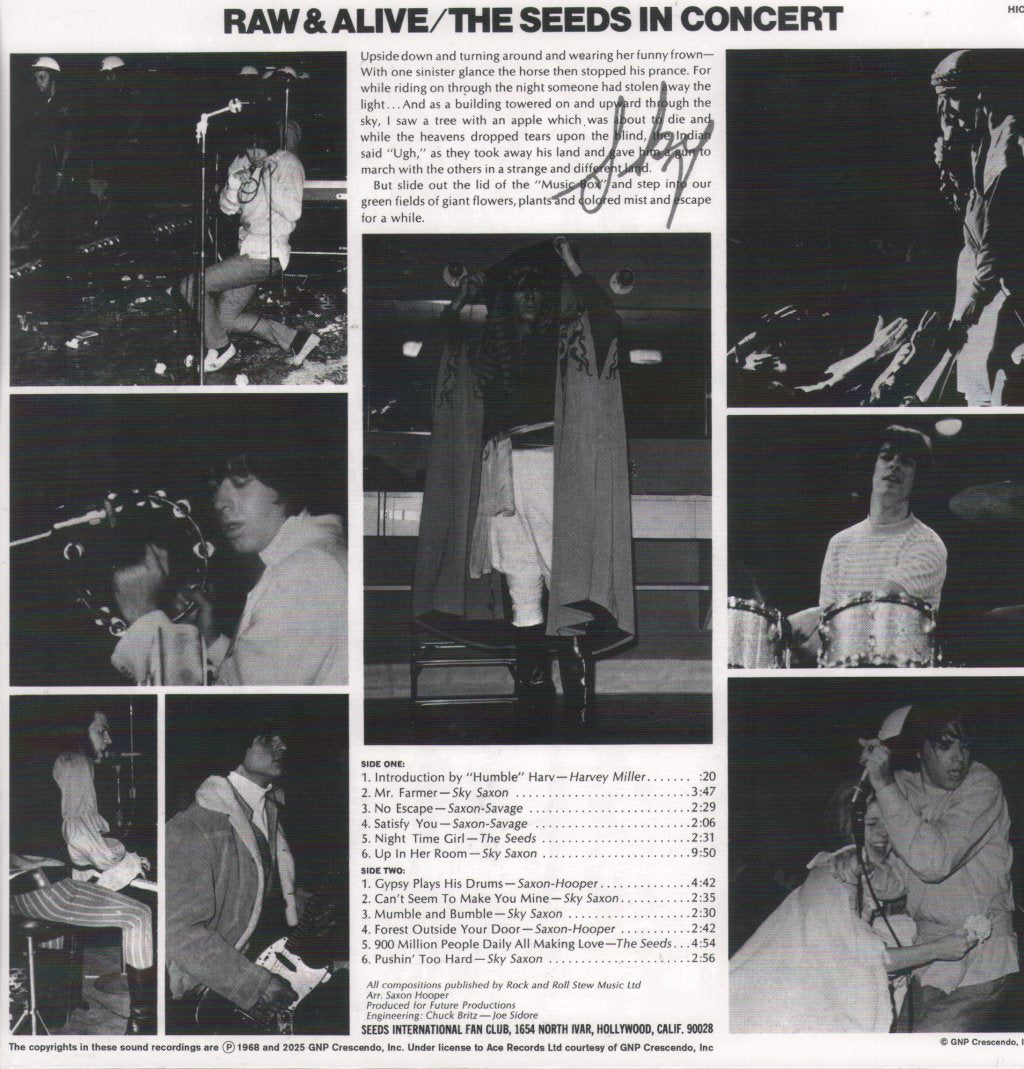 Seeds - Raw & Alive: Merlin's Music Box The Seeds In Concert - Double Lp