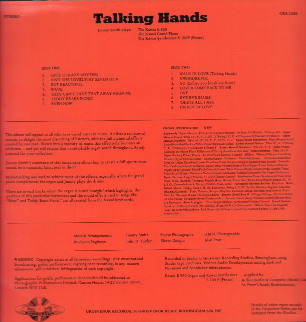 Jimmy Smith - Talking Hands - Lp