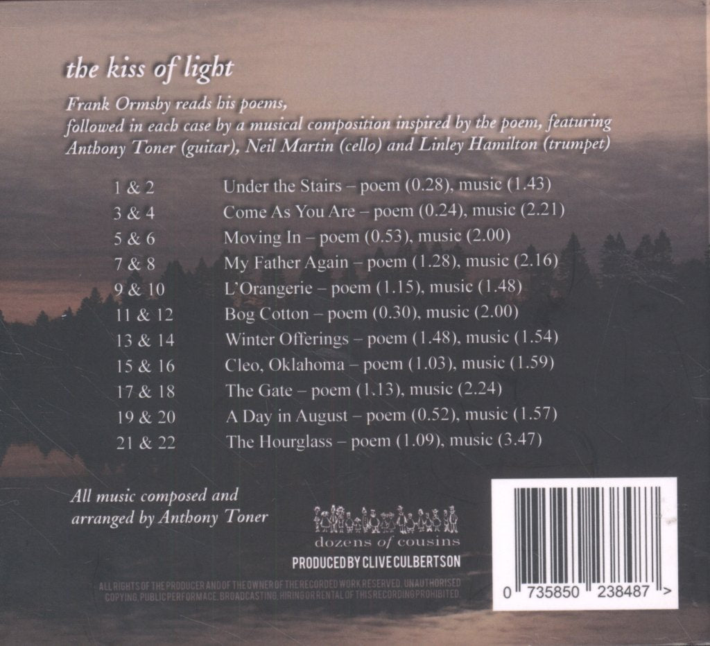 Frank Ormsby, Anthony Toner - Kiss Of Light CD - Cd