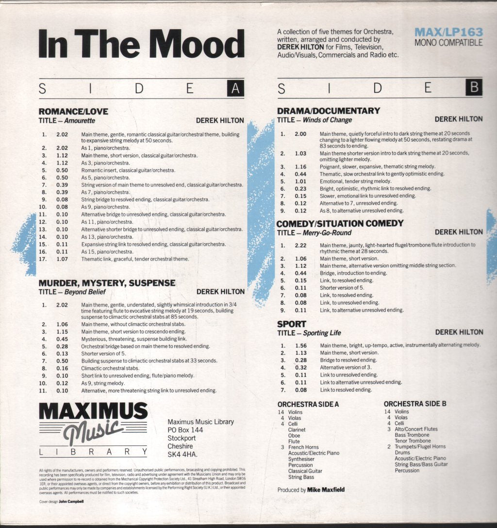 Derek Hilton - In The Mood - 12 Inch