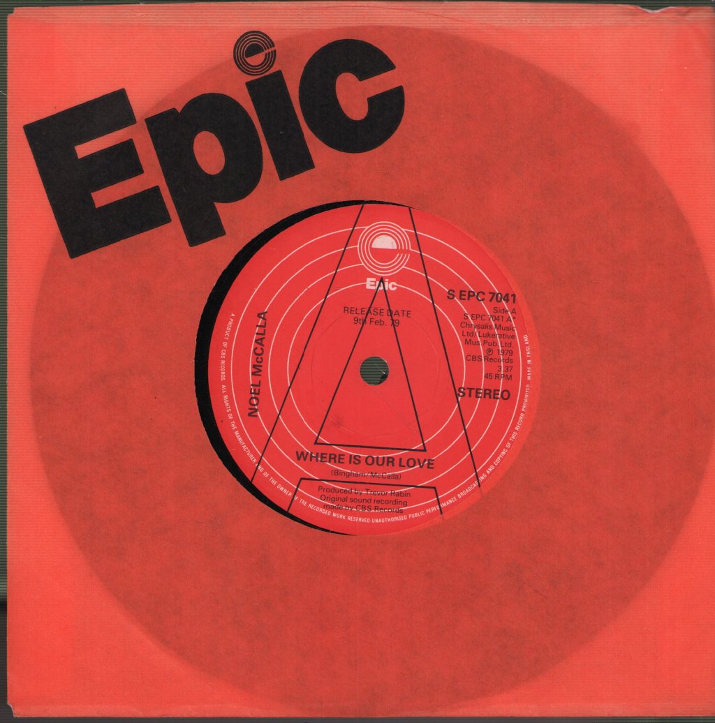 Noel Mccalla - Where Is Our Love - 7 Inch