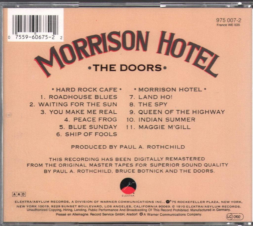 Doors - Morrison Hotel - Cd