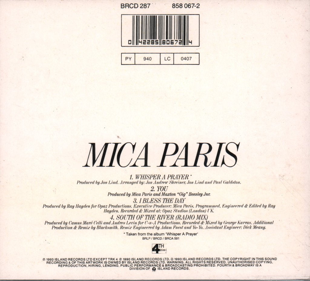 Mica Paris - Whisper A Prayer - Cd