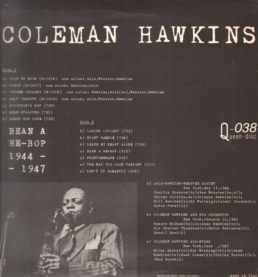 Coleman Hawkins - Bean A Re-Bop - Lp