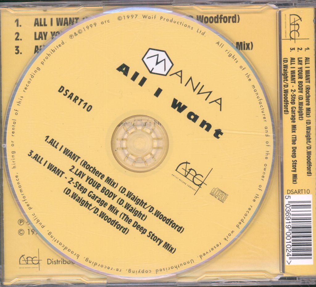 Manna - All I Want - Cd