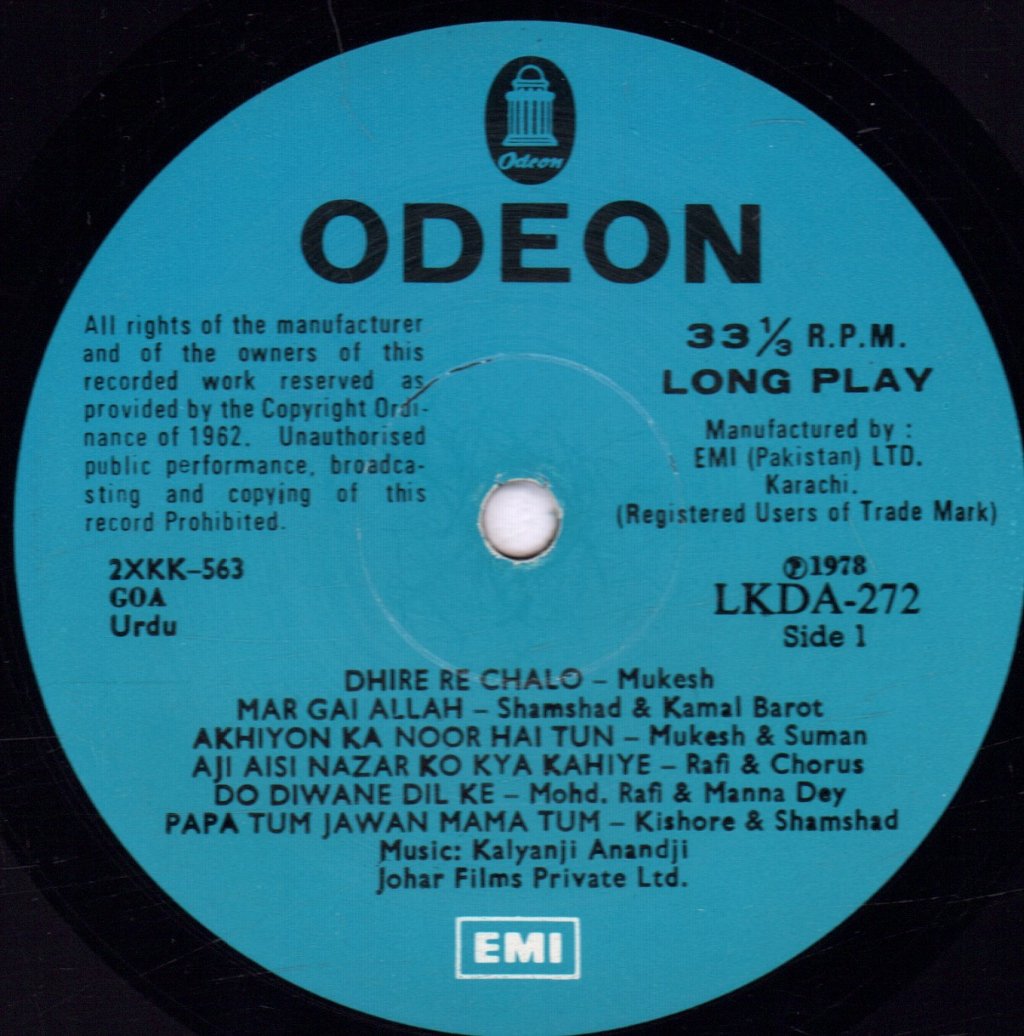 Kalyanji Anandji - Ji Chahta Hai / Goa - Lp