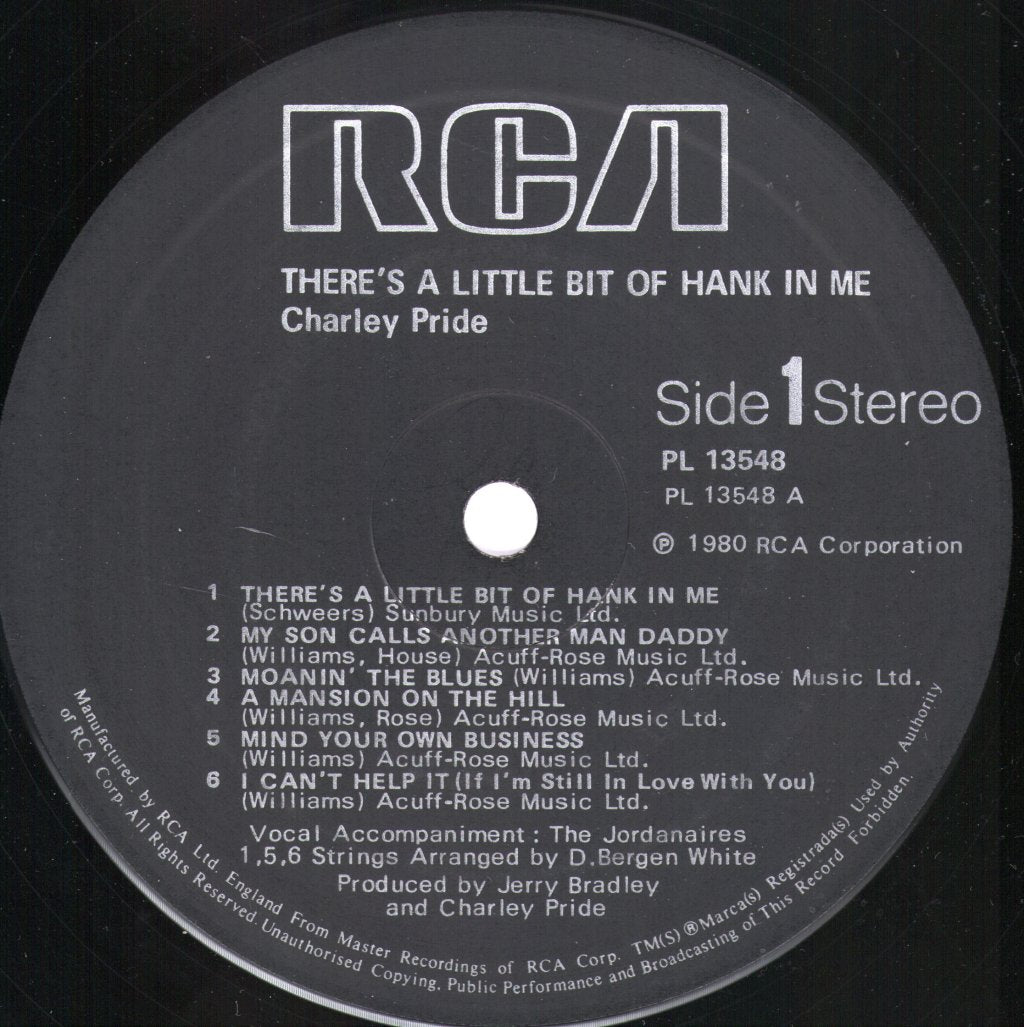 Charley Pride - There's A Little Bit Of Hank In Me - Lp