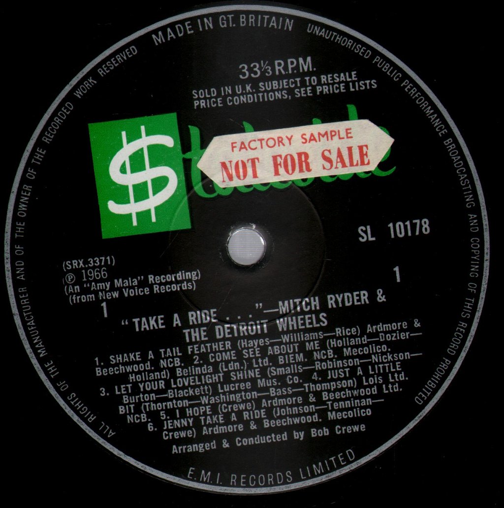 Mitch Ryder And The Detroit Wheels - Take A Ride - Lp