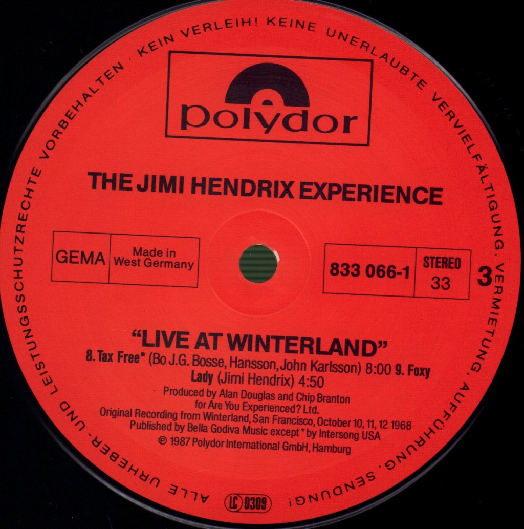 Jimi Hendrix Experience - Live At Winterland - Double Lp
