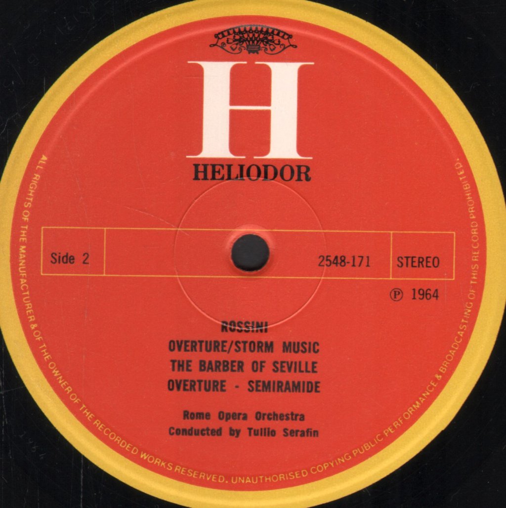 Tullio Serafin / Rome Opera Orchestra - Rossini - Overtures - Lp