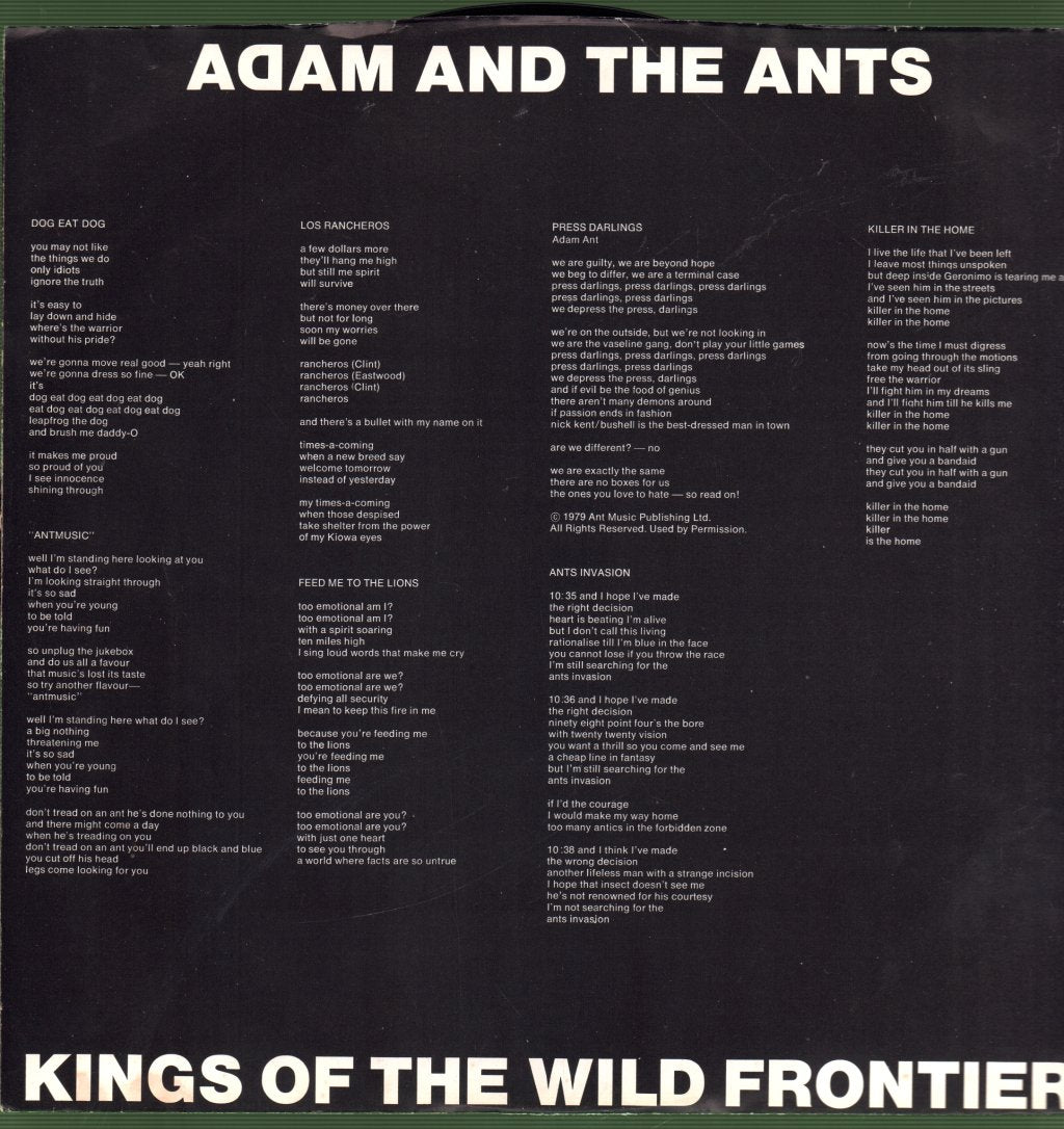 Adam And The Ants - Kings Of The Wild Frontier - Lp