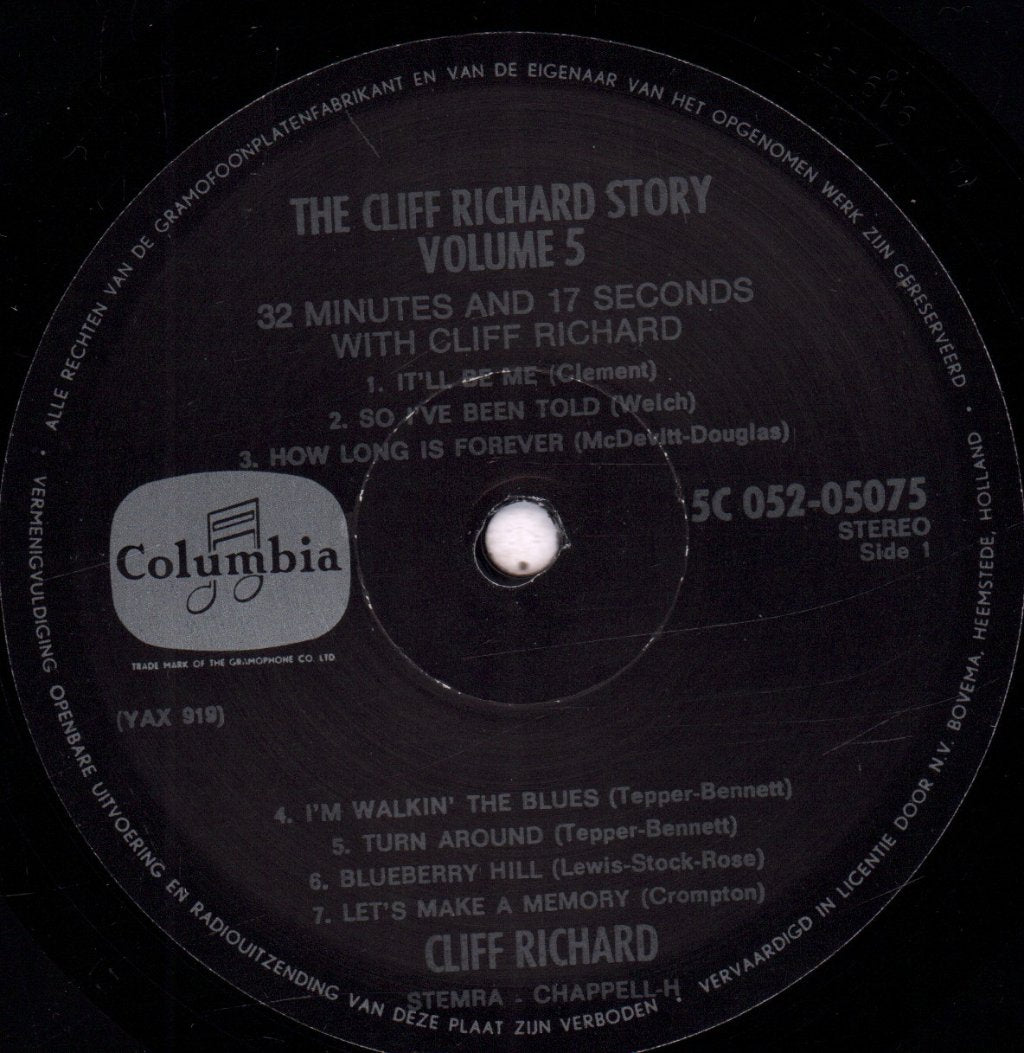 Cliff Richard & The Shadows - Cliff Richard Story Vol 5 - 32 Minutes And 17 Seconds With - Lp