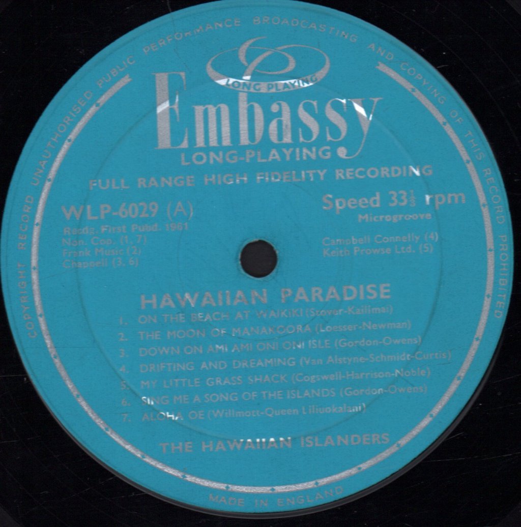 Hawaiian Islanders - Hawaiian Paradise - Lp