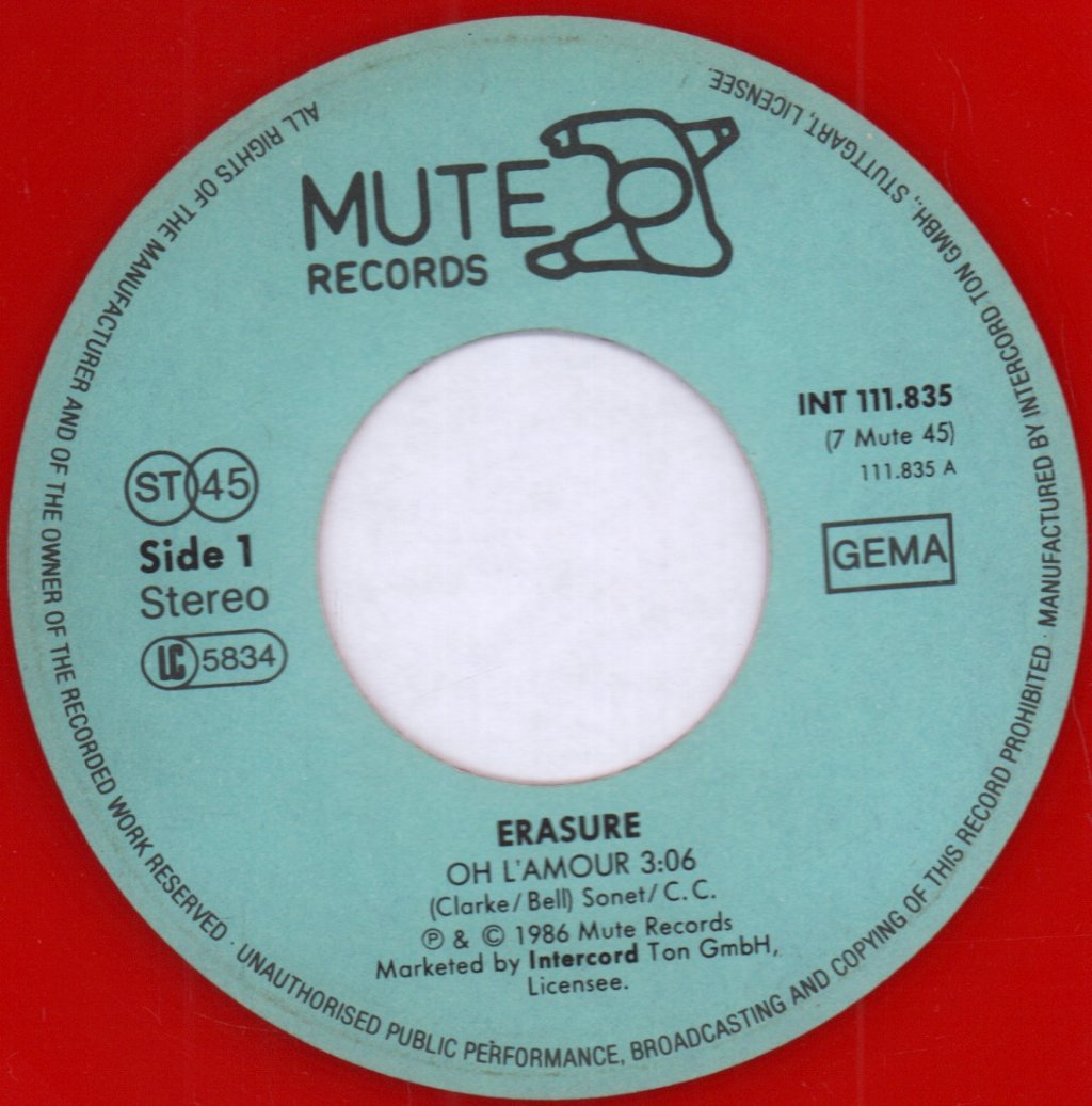 Erasure - Oh L'amour - 7 Inch