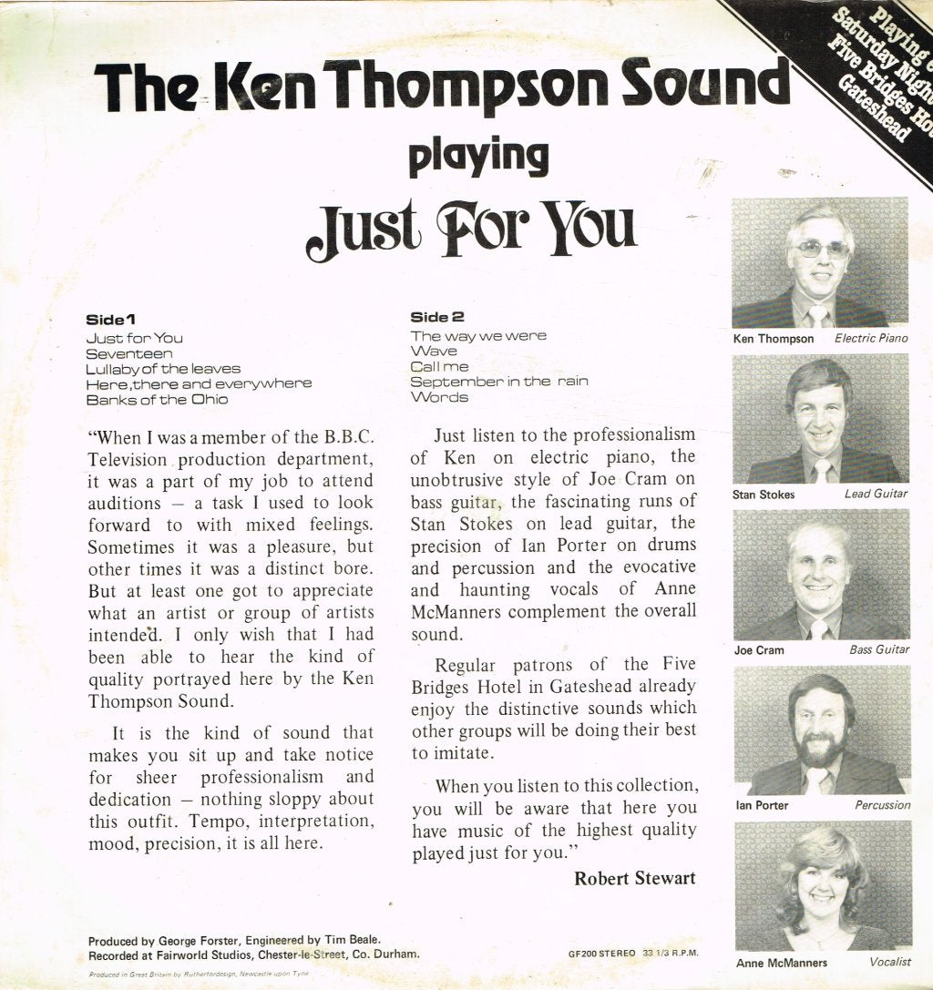 Ken Thompson Sound - Just For You - Lp