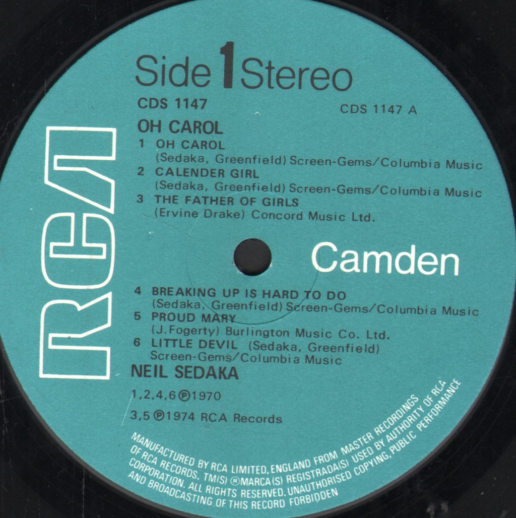 Neil Sedaka - Oh Carol - Lp
