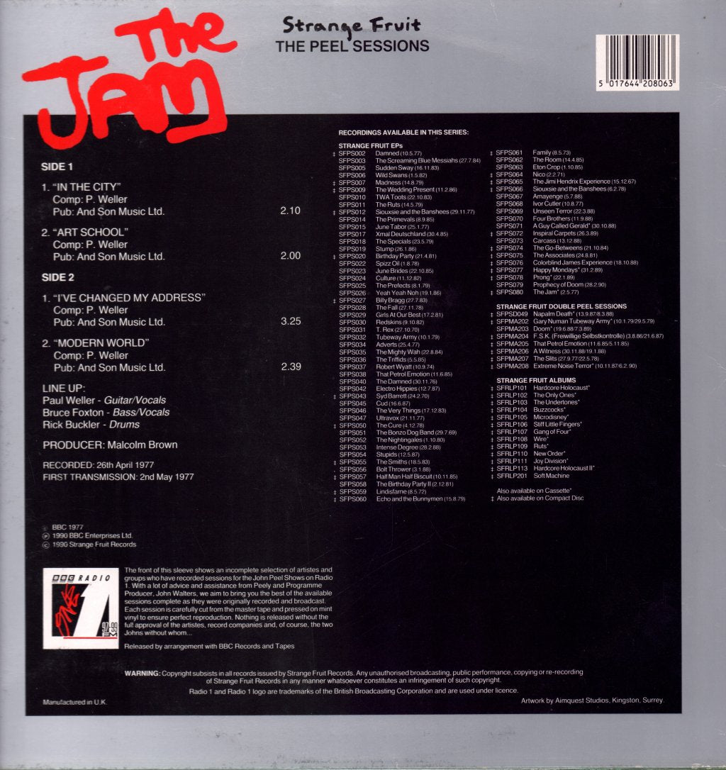Jam - Peel Sessions - 12 Inch