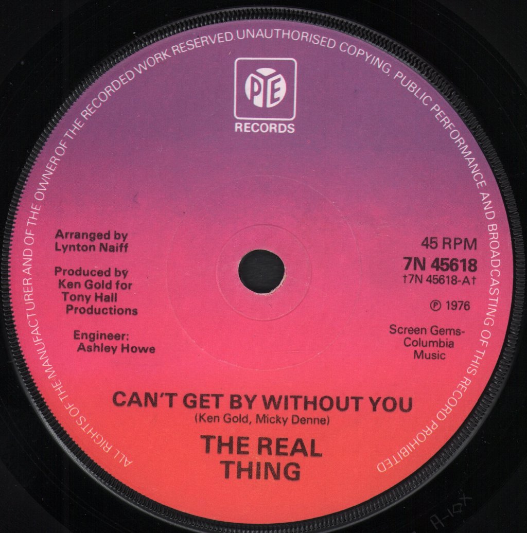 Real Thing - Can't Get By Without You - 7 Inch