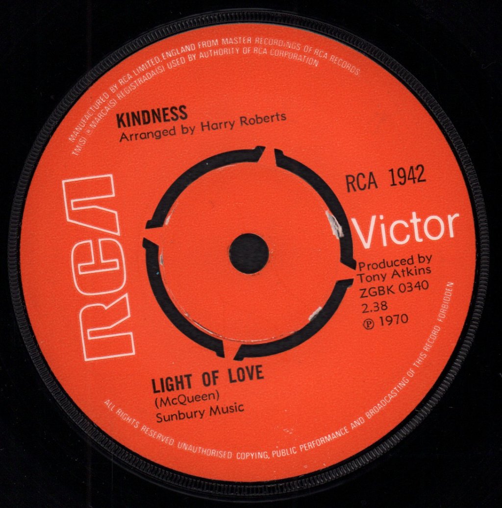 Kindness (Pre Smokie) - Light Of Love - 7 Inch