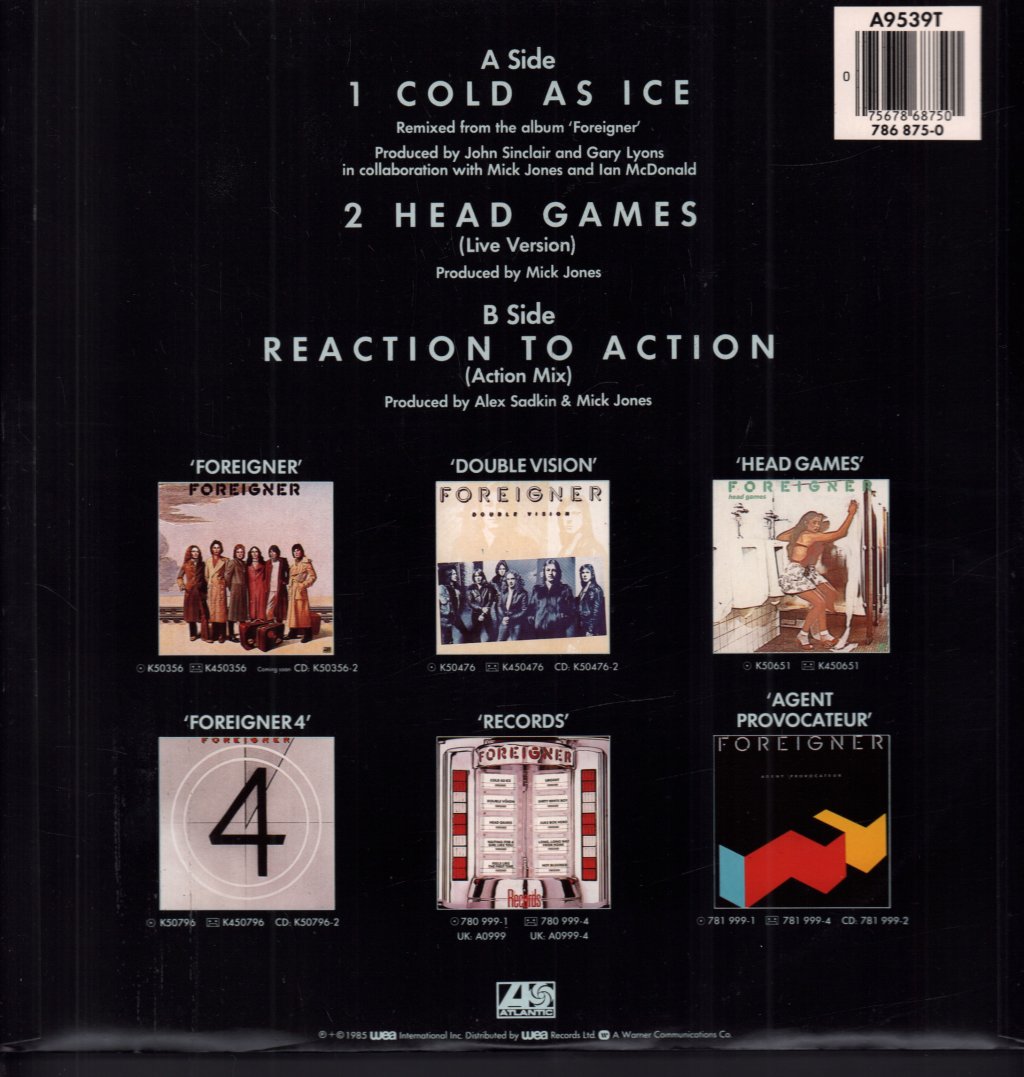 Foreigner - Cold As Ice - 12 Inch