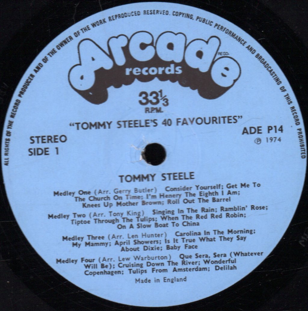 Tommy Steele - Tommy Steele's 40 Favourites - Lp